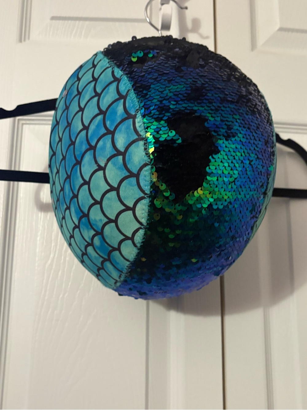 Reversible Sequin Mermaid Accent Pillow - Blue/Turquoise